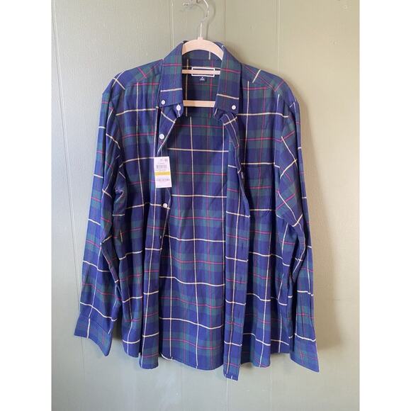 Club Room Shirt Mens Size Medium Long Sleeve Flannel NEW Blue Green Plaid Tartan - Picture 6 of 13